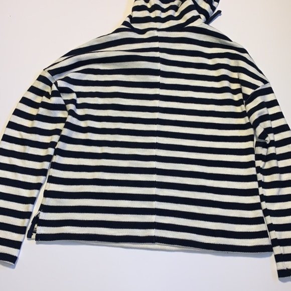 Roots Canada Blue and White Striped Hoodie - Women’s Size Medium - Picture 5 of 8